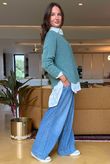 Made in Italy Conrad Body Skim Knit Jumper Sage Marl 